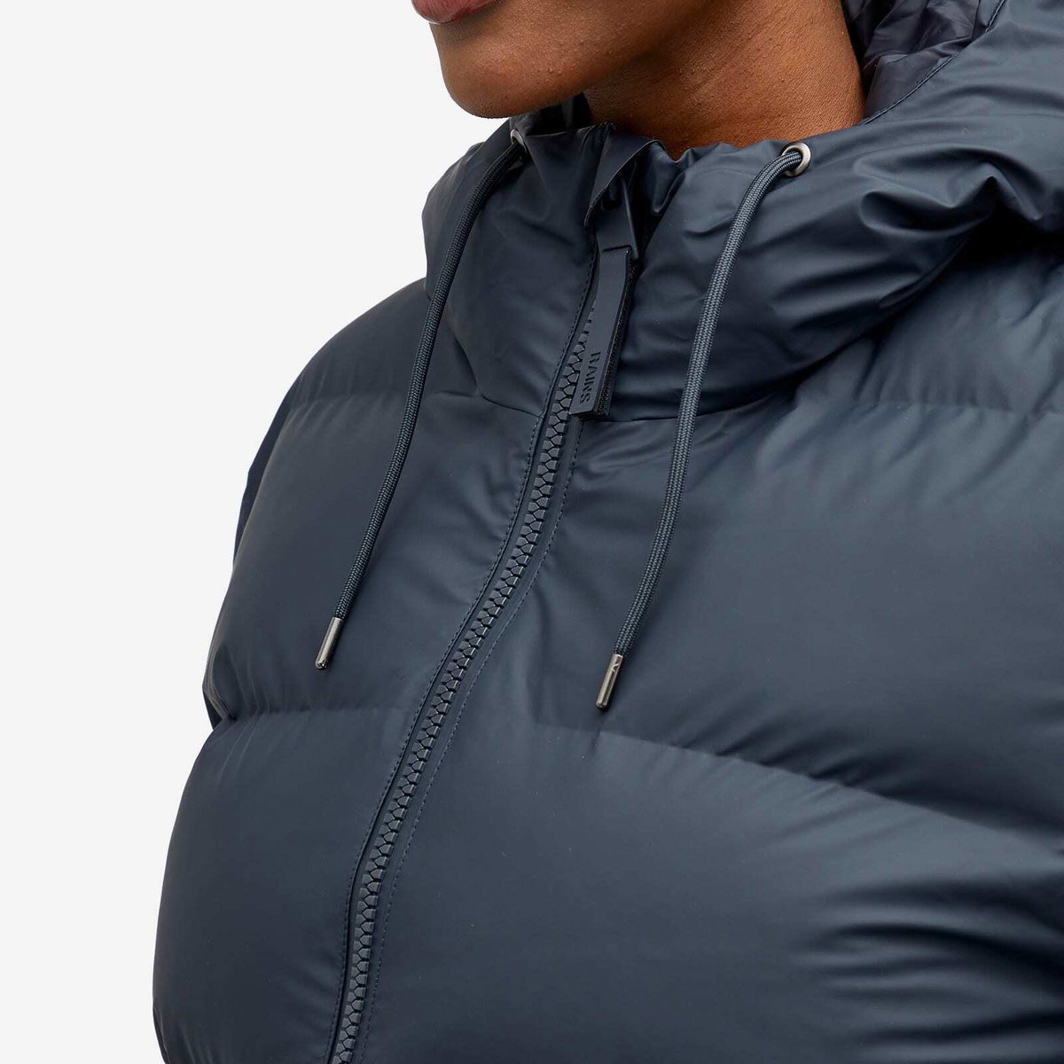 Rains Women's Alta Long Puffer Jacket in Navy