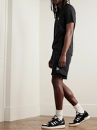 adidas Originals - Straight-Leg Logo-Embroidered Cotton-Blend Jersey Drawstring Shorts - Black