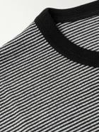 ssstein - Striped Super 120s Wool-Jersey T-Shirt - Black