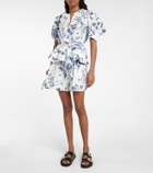 Oscar de la Renta Floral cotton poplin shorts