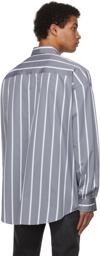 AMI Alexandre Mattiussi Grey Striped Oversized Shirt