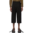Lad Musician Black 3Tuck Cropped Wide Trousers