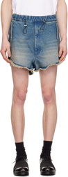 Random Identities Blue Washed Denim Shorts