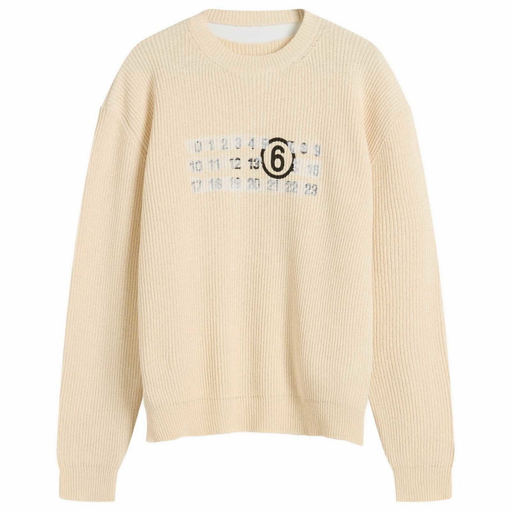 Photo: MM6 Maison Margiela Men's Logo Knit in Cream