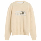 MM6 Maison Margiela Men's Logo Knit in Cream