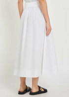 Tory Burch Romy Stretch Cotton-poplin Midi Skirt White
