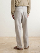 Auralee - Wide-Leg Twist Brown Cotton Jeans - Gray