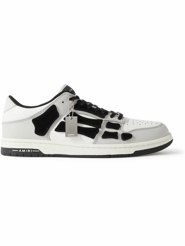 Photo: AMIRI - Skel-Top Colour-Block Leather and Suede Sneakers - Gray