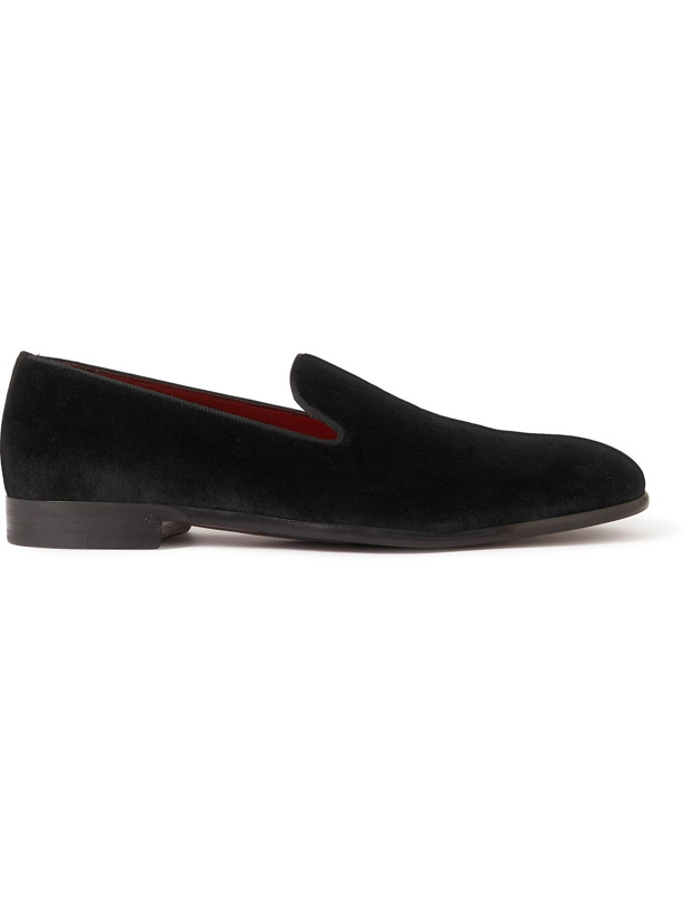 Photo: Dolce & Gabbana - Grosgrain-Trimmed Velvet Loafers - Black
