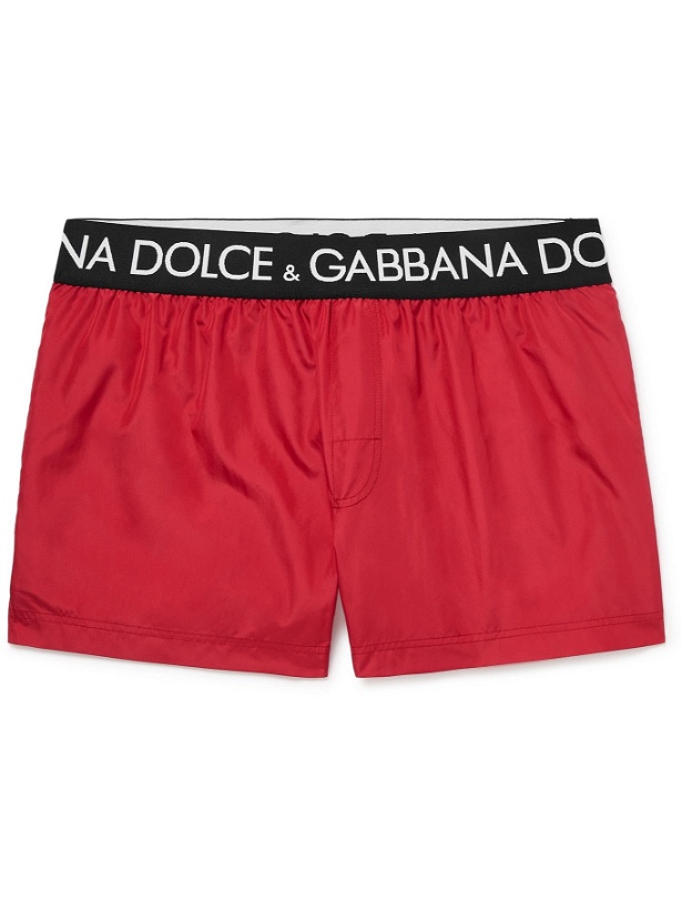 Photo: Dolce & Gabbana - Slim-Fit Short-Length Swim Shorts - Red