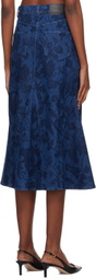 Erdem Indigo Fishtail Denim Midi Skirt