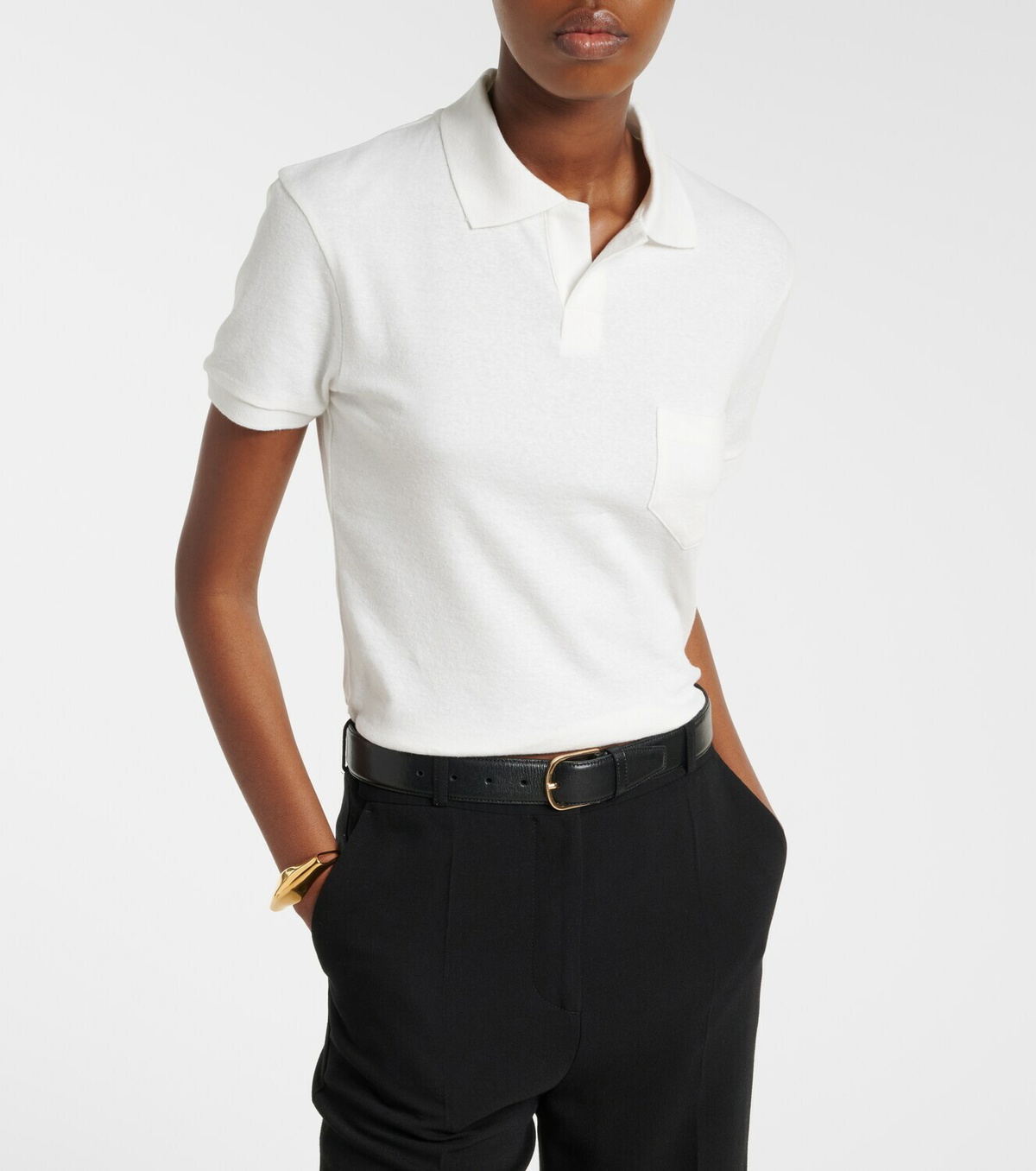 Victoria Beckham Cotton and linen polo shirt