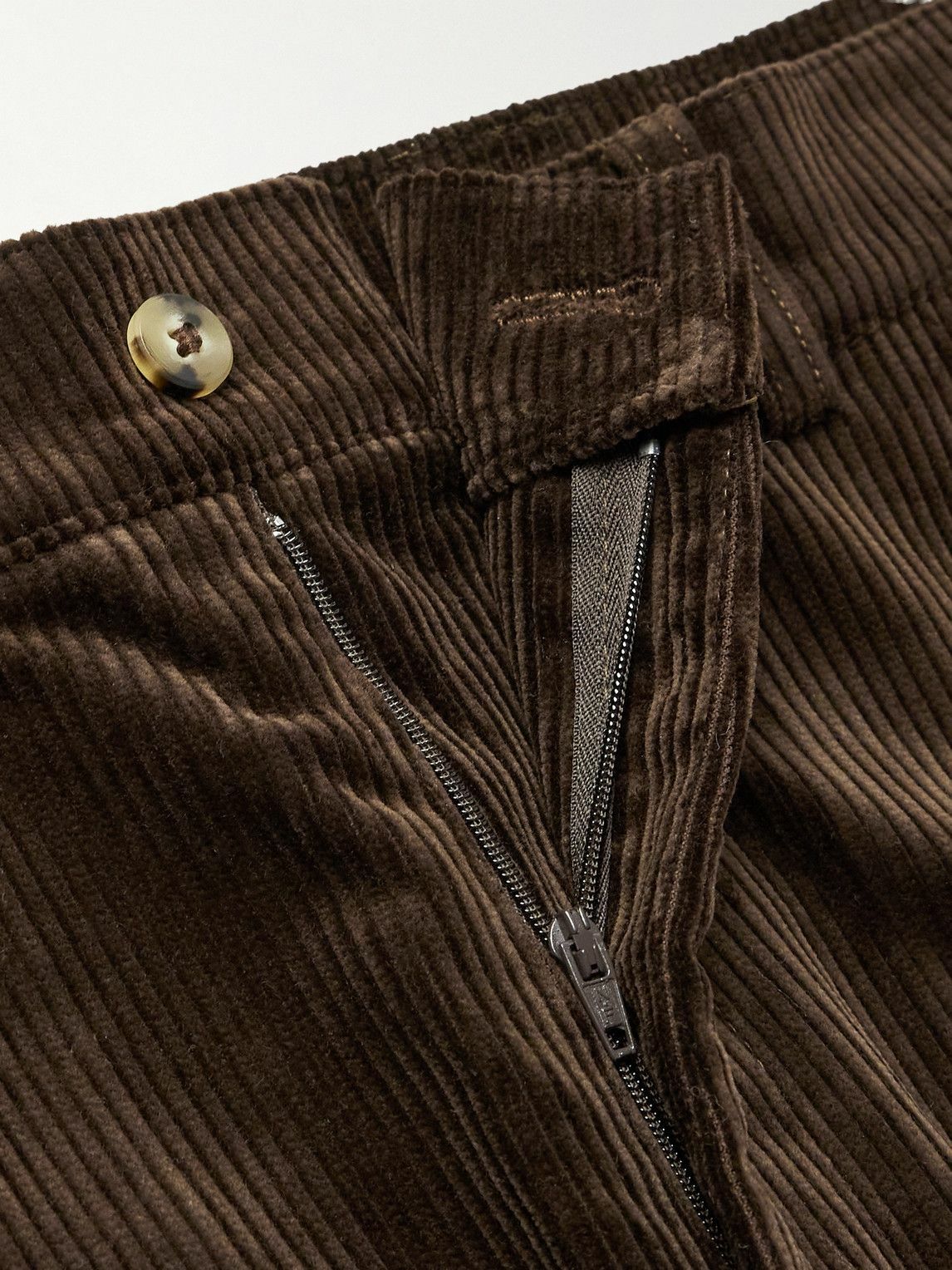 De Bonne Facture - Balloon Tapered Cotton-Corduroy Suit Trousers - Brown