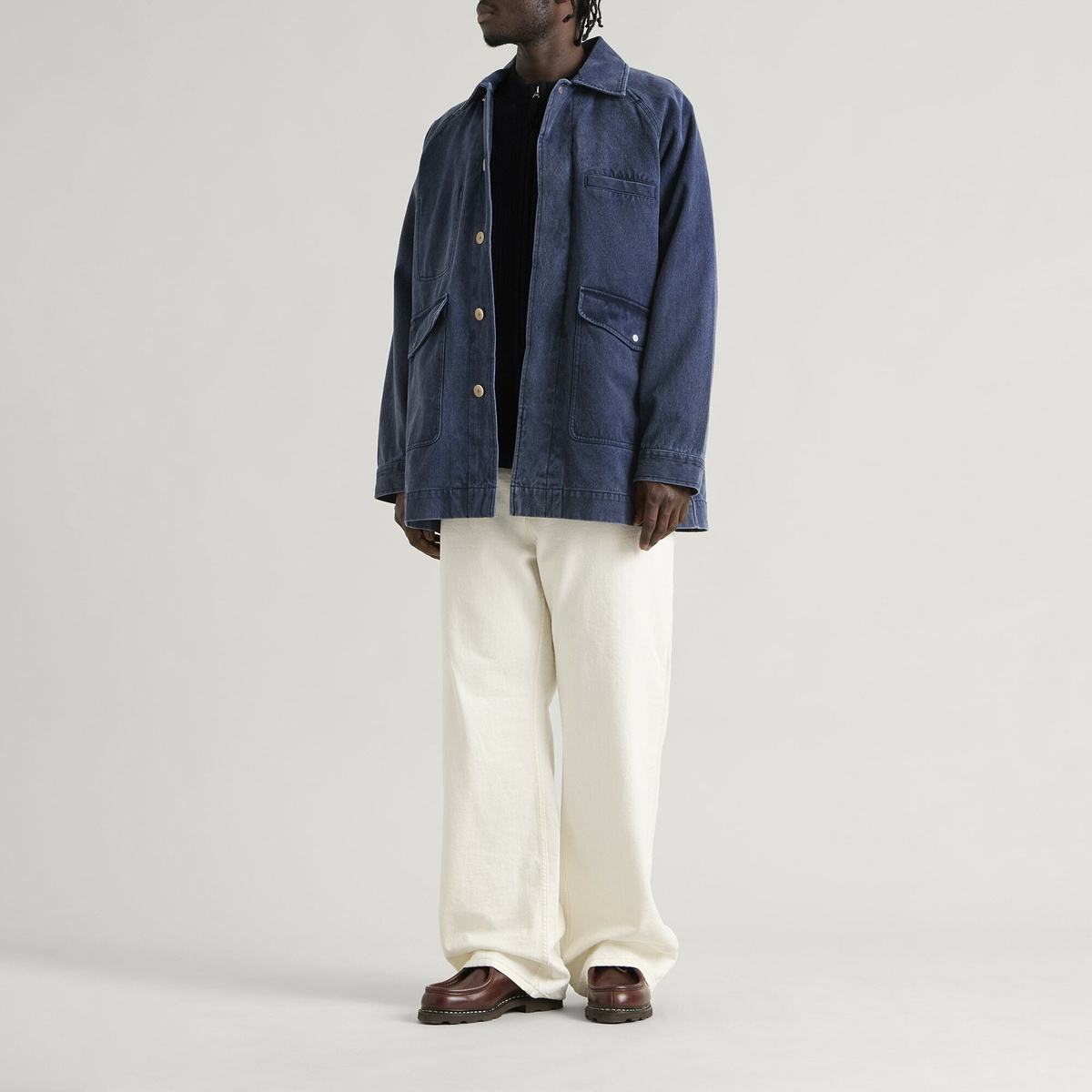 Folk Men's Carcoat in Indigo Canvas