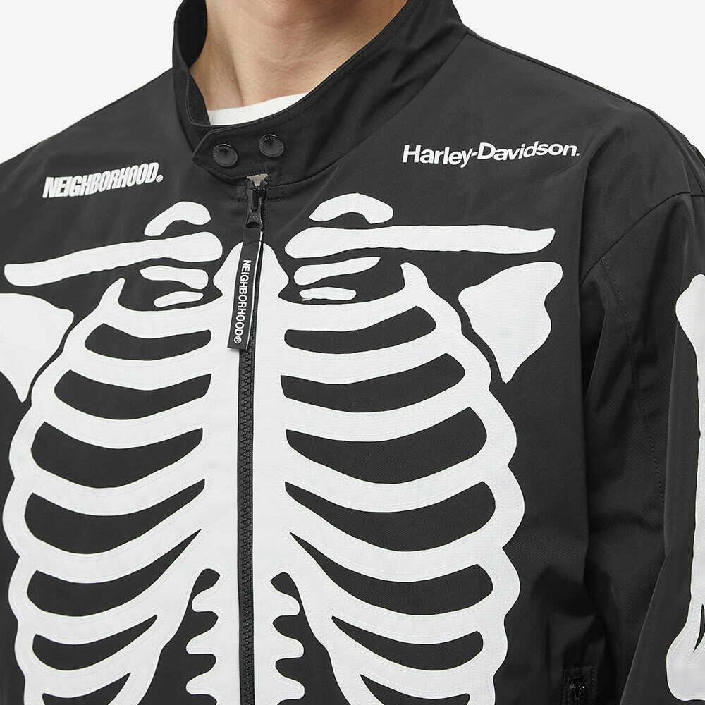 Neighborhood x Harley Davidson Racing Bones Jacket in Black/White