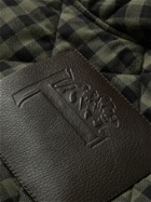 Tod's - Logo-Debossed Leather-Trimmed Quilted Checked Cotton-Flannel Jacket - Green
