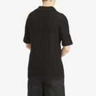 Jil Sander Men's Crochet Polo Shirt in Black