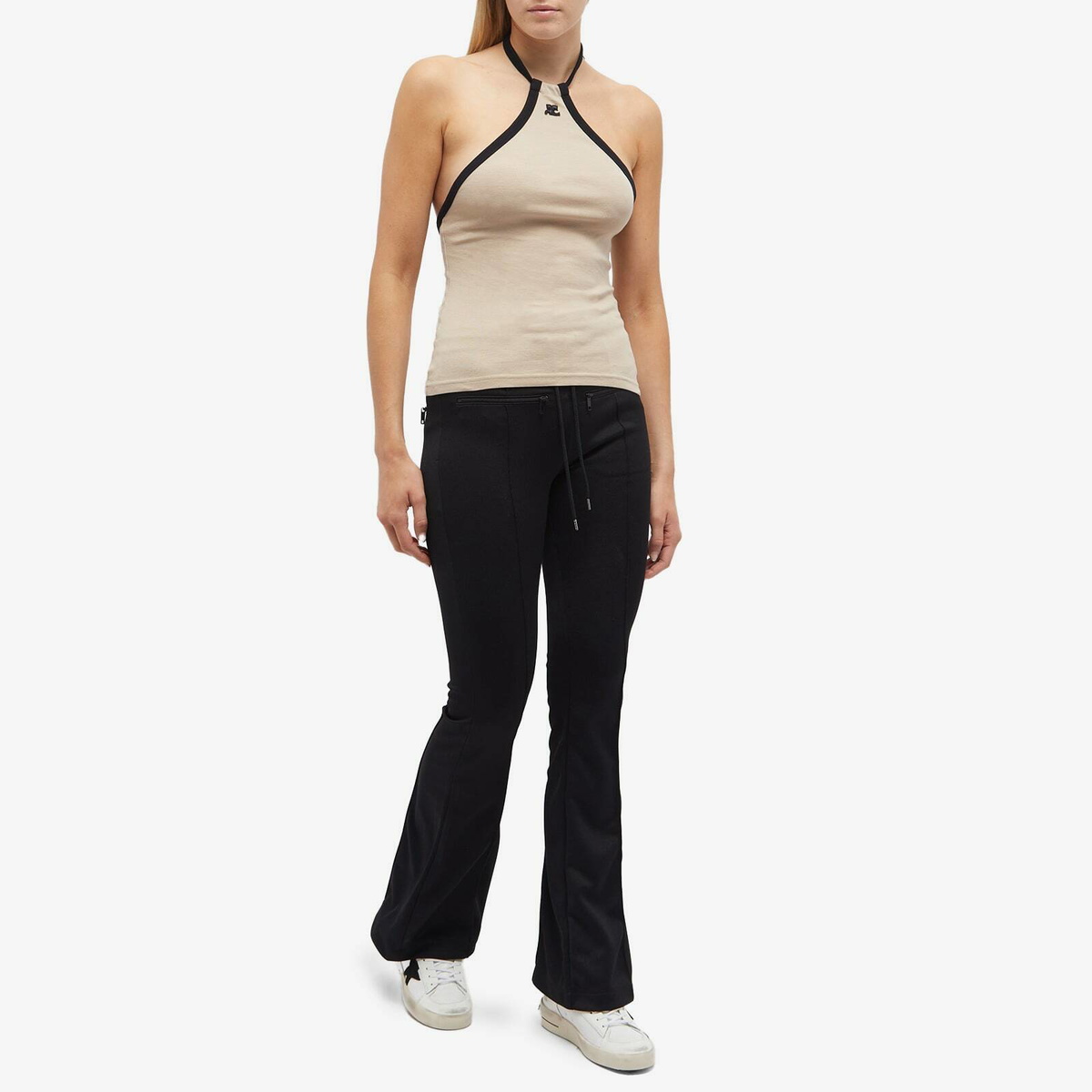COURREGES/クレージュmain CHOCKER CONTRAST TOP Courreges Women's Courrèges Choker Contrast Top in Sand Courreges