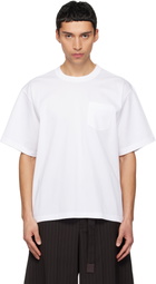 sacai White Cotton Jersey T-shirt
