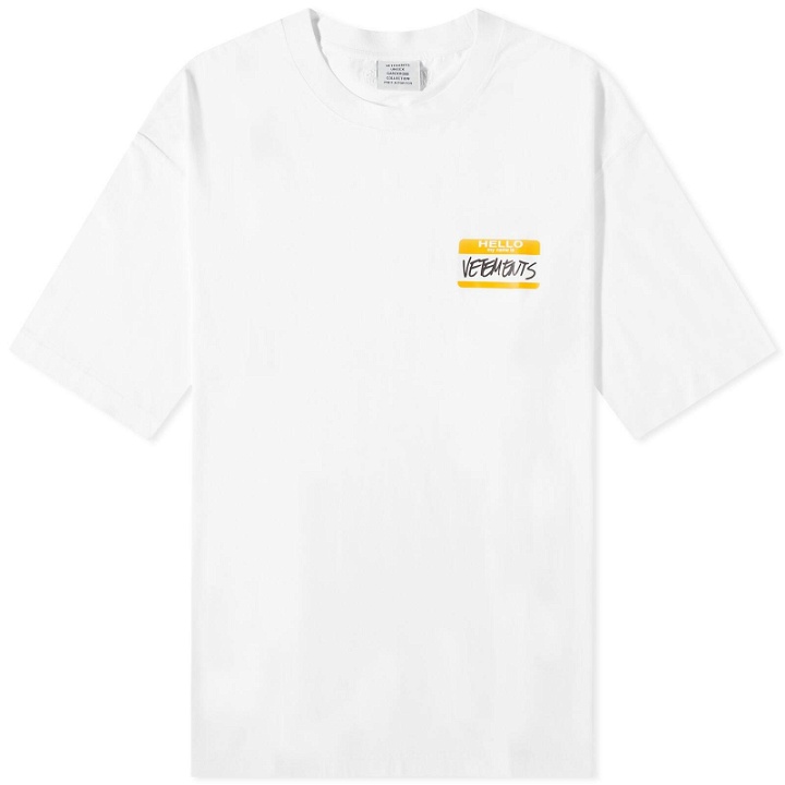 Photo: Vetements Men's My Name is T-Shirt in White