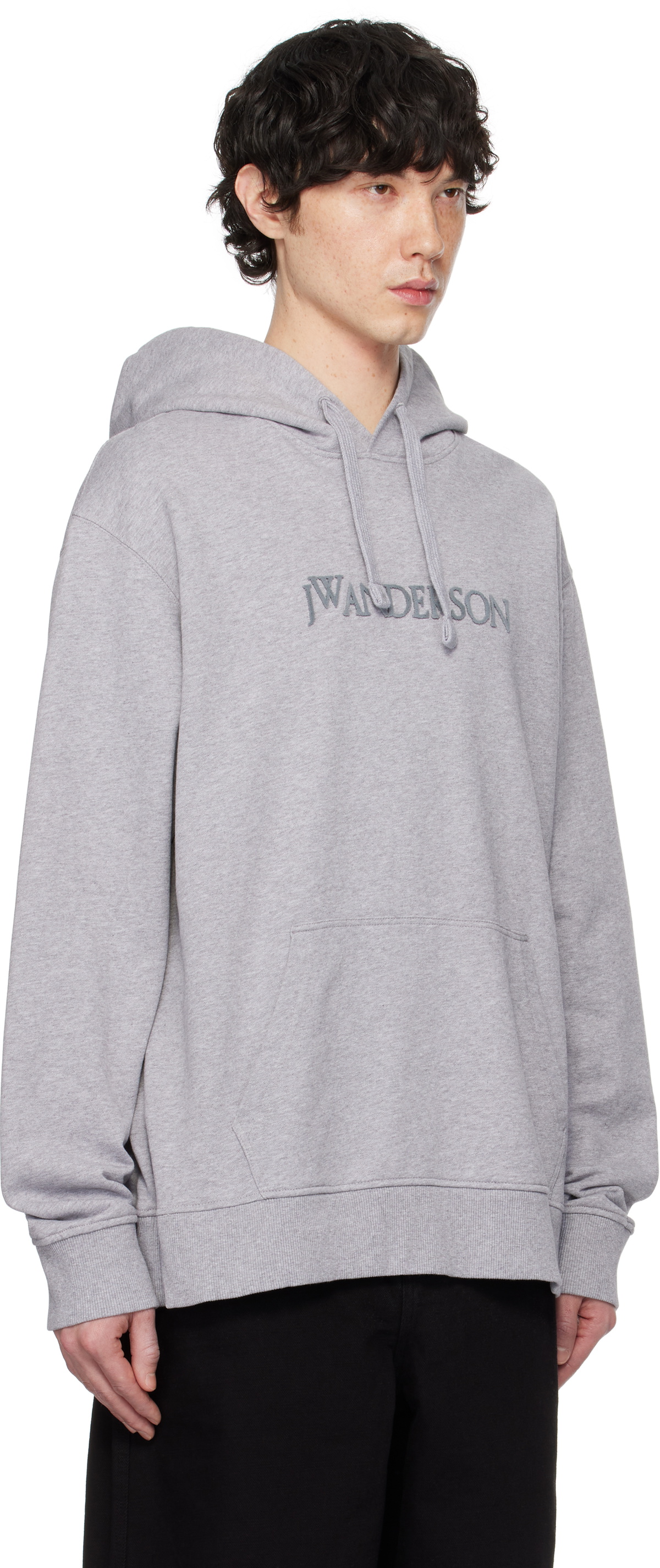 JW Anderson Gray Logo Embroidery Hoodie