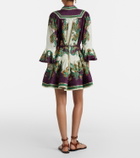 Alémais Ruthie printed ruffled linen minidress