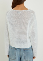 Vince Open-knit Cotton-blend Jumper White