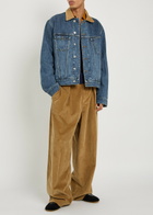 JW Anderson Corduroy Collar Denim Jacket Mid Blu