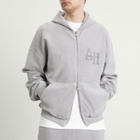ANNIE HOOD Men's Inside Out College Zip Hoodie in Washed Grey