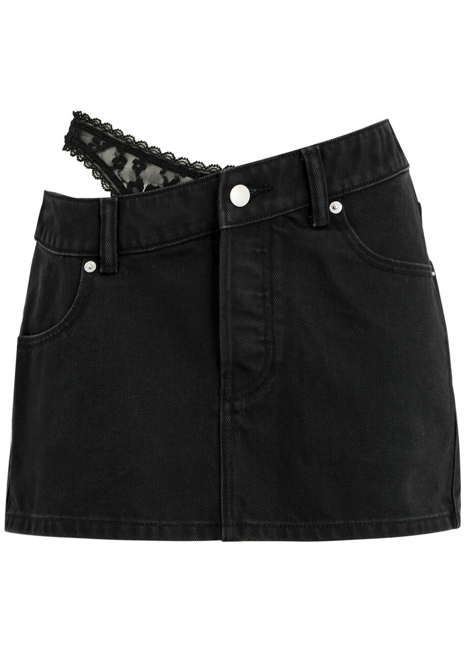 Alexanderwang.t Underwear-effect Denim Mini Skirt Black