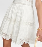 LoveShackFancy Cinnamon lace-trimmed cotton minidress