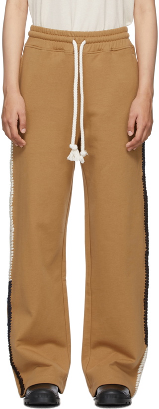 Photo: JW Anderson Brown Contrast Stitch Lounge Pants