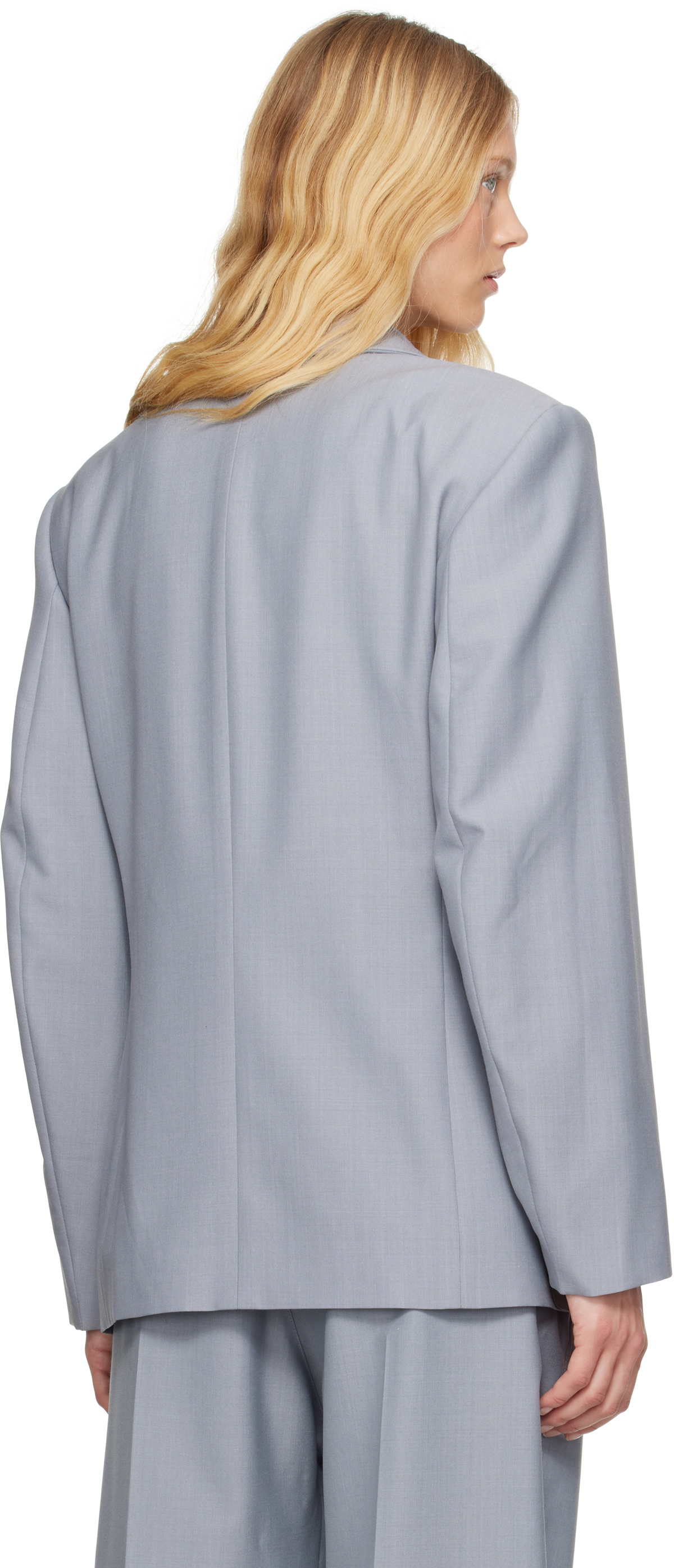 LEMAIRE Blue Double Breasted Tailored Blazer