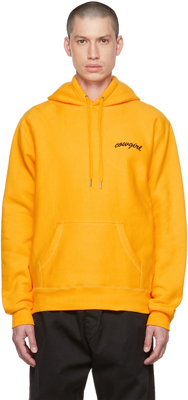 Photo: Cowgirl Blue Co Yellow Script Hoodie