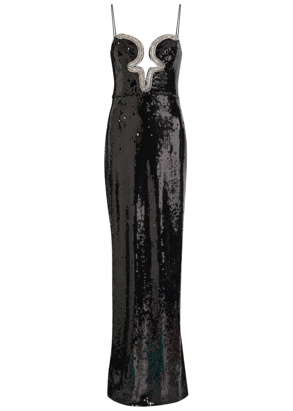 Photo: Rebecca Vallance Lyra Embellished Sequin Gown Black