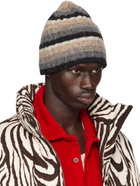 ERL Beige & Gray Wool Striped Beanie