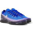 Nike Tennis - NikeCourt Air Zoom Vapor X Rubber-Trimmed Stretch-Knit Tennis Sneakers - Blue