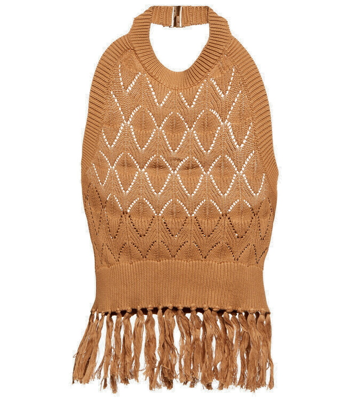 Photo: Dodo Bar Or Kat fringe-trimmed halterneck top