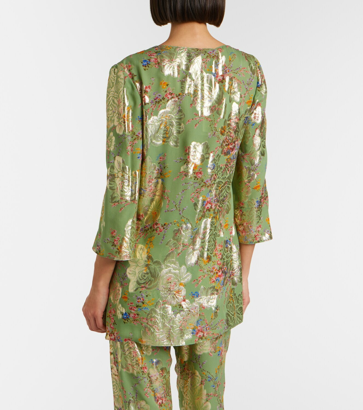 Valentino Draped fil coupé silk-blend lamé minidress