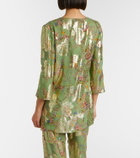 Valentino Draped fil coupé silk-blend lamé minidress