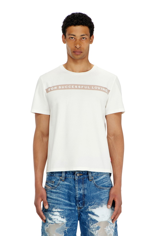 Photo: Diesel T-shirt with For Successful Loving logo - T-Shirts - Unisex - White