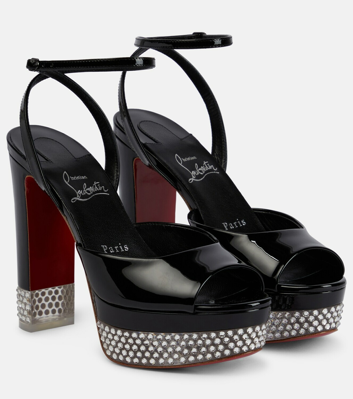 Christian Louboutin Black Loubi Queen 100 Heeled Sandals – BlackSkinny