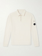 C.P. Company - Logo-Appliquéd Cotton Half-Zip Sweater - Neutrals