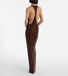 Self-Portrait Rhinestone-embellished maxi dress