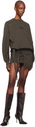 Ottolinger Brown Drape Jersey Minidress