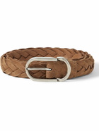 Brunello Cucinelli - 4cm Woven Suede Belt - Brown