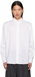 Acne Studios White Embroidered Logo Shirt