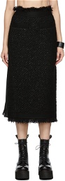 Sacai Black Tweed Skirt