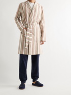 OLIVER SPENCER LOUNGEWEAR - Canvey Striped Organic Cotton Robe - Multi