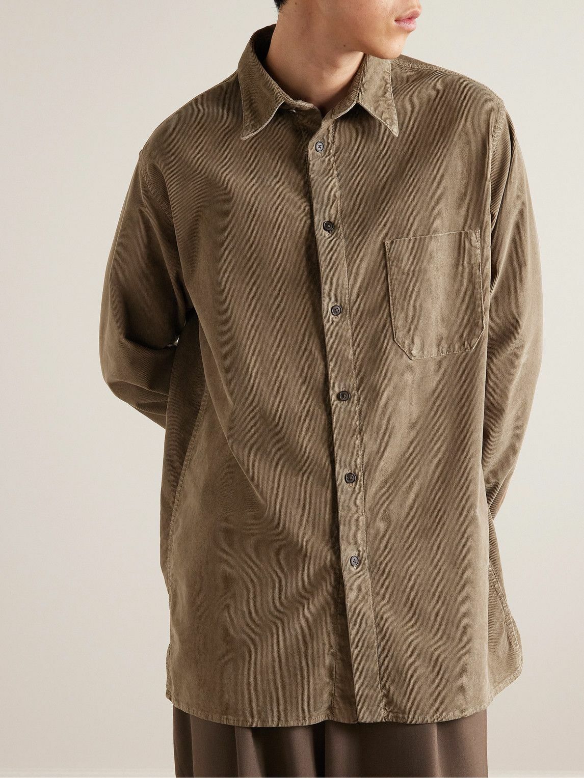 The Row - Melvin Stretch-Cotton Corduroy Shirt - Brown The Row
